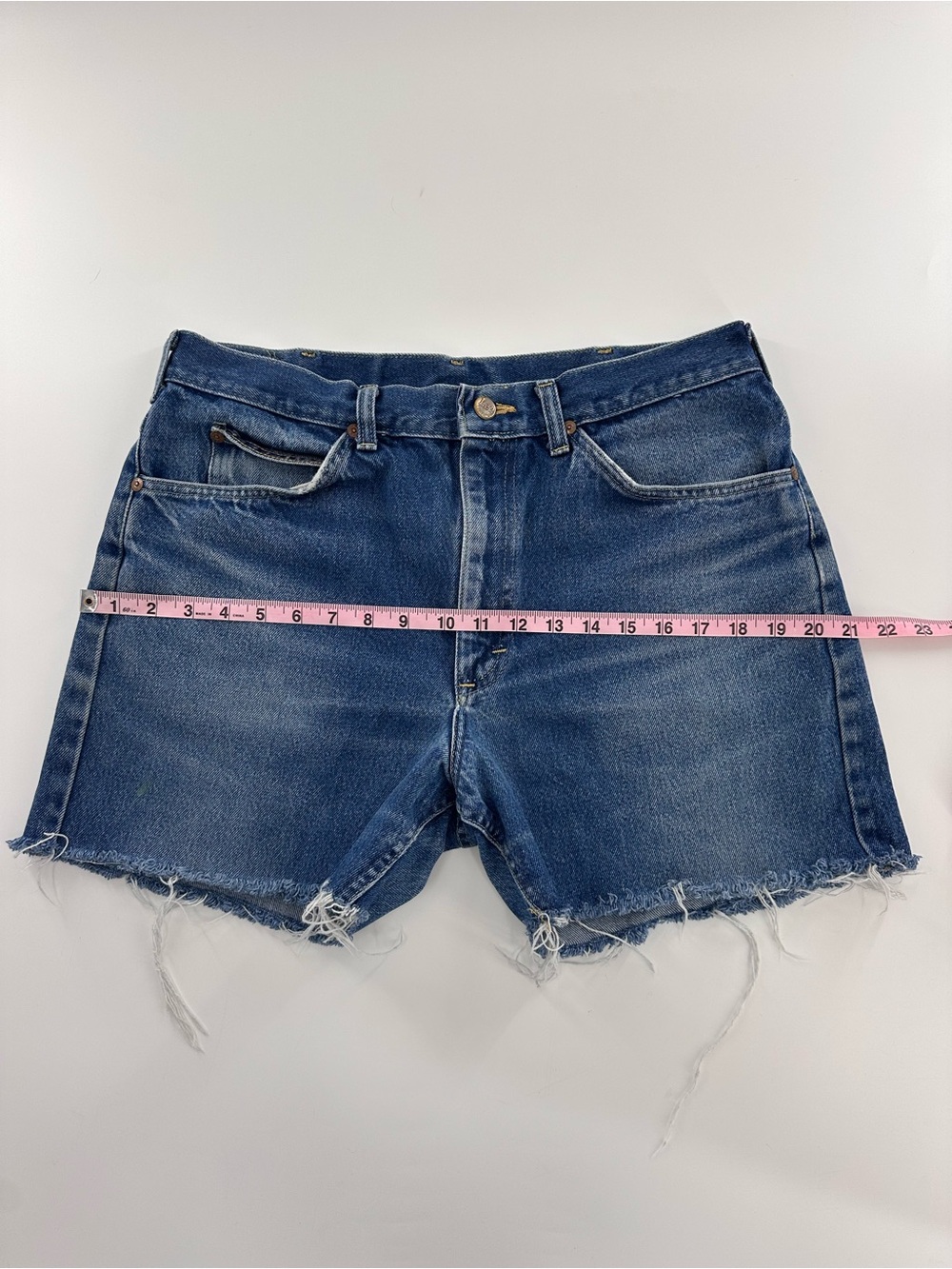 Vintage Lee Blue Denim Cutoff Shorts Size L - Picture 8 of 12